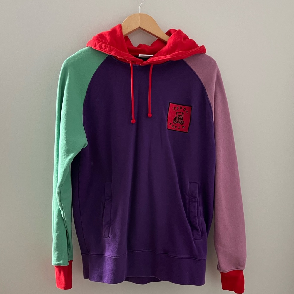 Teddy Fresh color block hoodie